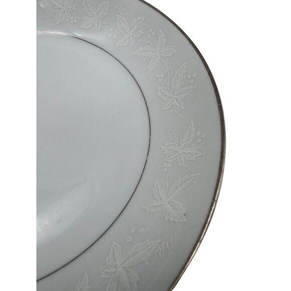 Fine China of Japan Huntington Coupe Cereal Bowl White Flowers Platinum Trim - Picture 2 of 6